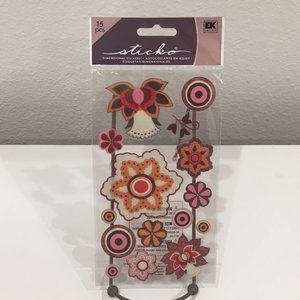 Sticko Sticker Designs Scrapbook "Flowers" Stickers Raised